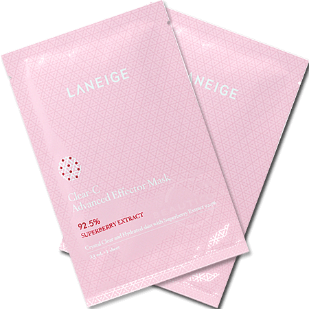 Laneige, Laneige Clear C Advanced Effector Mask, Clear C Advanced Effector Mask รีวิว, Clear C Advanced Effector Mask ราคา, Laneige ซื้อ 1 ฟรี 1 Clear C Advanced Effector Mask 23 ml. x 2, Laneige ซื้อ 1 ฟรี 1 Clear C Advanced Effector Mask 23 ml. x 2 มาสก์บำรุงผิวหน้าที่อุดมด้วยวิตามิน C เข้มข้นจากผลไม้ 4 ชนิด