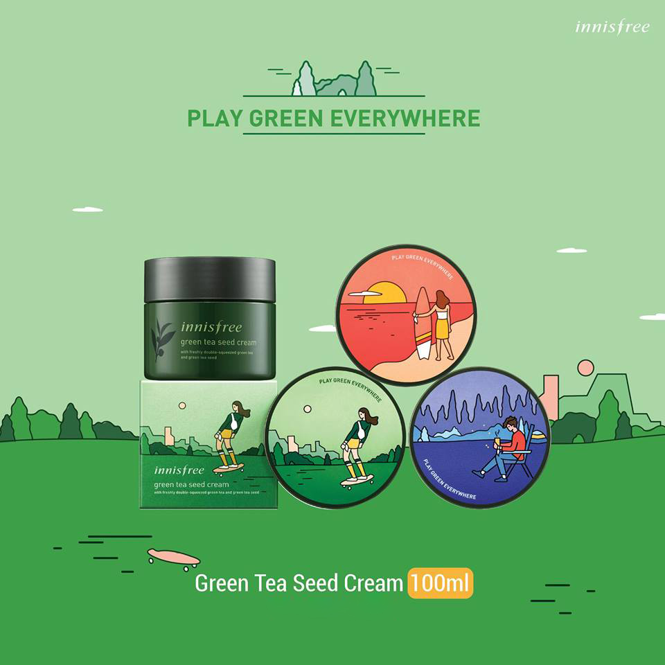 Innisfree Green Tea Seed Cream (Limited Edt) กล่องเขียว 100 ml.,ครีม Innisfree,Green Tea Seed Cream (Limited Edt) ราคา,Green Tea Seed Cream (Limited Edt) รีวิว