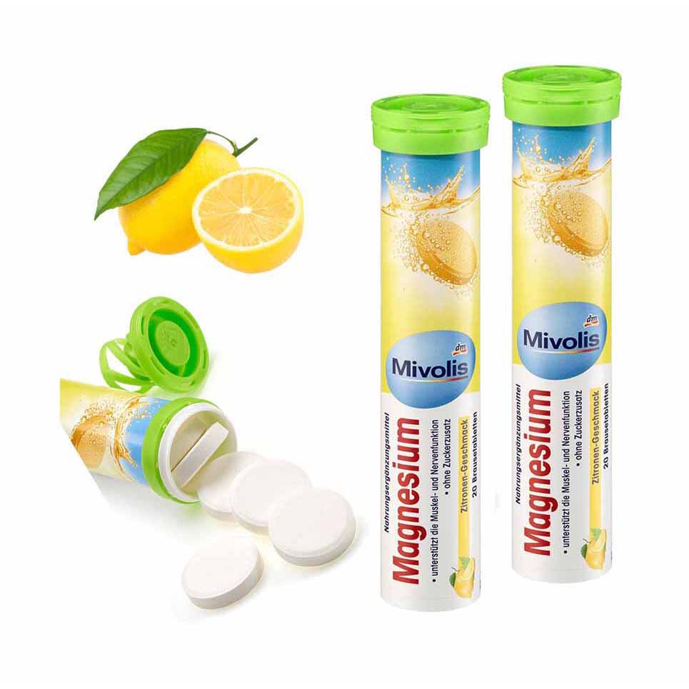 Mivolis Magnesium Zitronengeschmack,Mivolis,Magnesium Zitronengeschmack ,เม็ดฟู่,ผลิตภัณฑ์เสริมอาหาร,ผลิตภัณฑ์เสริมอาหารชนิดเม็ดฟู่