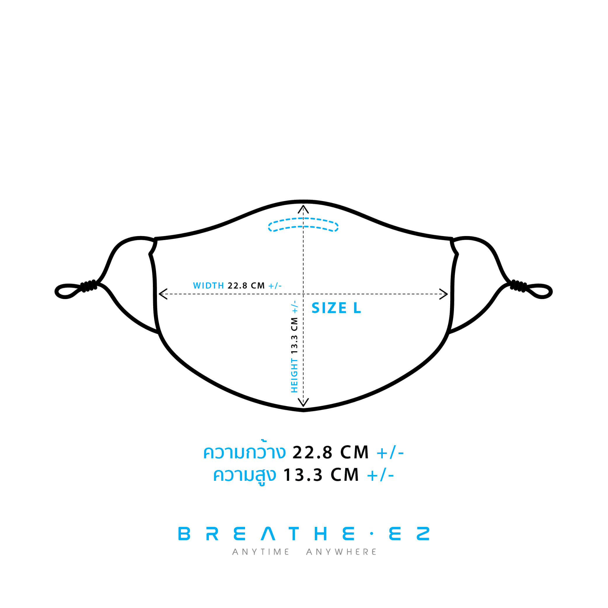 หน้ากาก BREATHE EZ รุ่นสายคล้องหู ไซส์ L