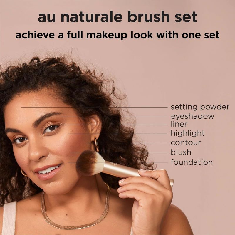 Real Techniques 9 Piece Au Naturale Makeup Brush Set, Real Techniques, แปรงแต่งหน้า Real Techniques ,REAL TECHNIQUES Au Naturale Makeup Brush Kit, For Foundation, Powders, and Concealers, Premium Quality Face Brushes, 9 Piece Set, 